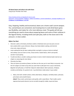 Easy, forgiving, healthy and economical, beans are a home cook`s