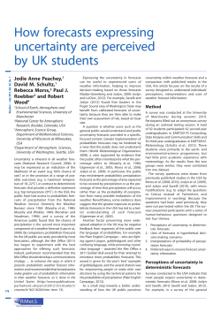 How forecasts expressing uncertainty are perceived by UK students