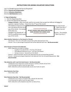 INSTRUCTIONS FOR ADDING VOLUNTARY DEDUCTIONS