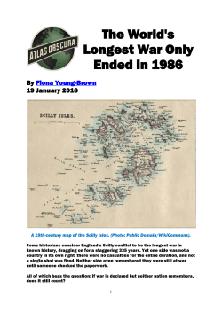 The World`s Longest War Only Ended in 1986