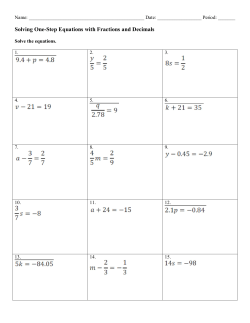 Solving One-Step Equations with Fractions and Decimals