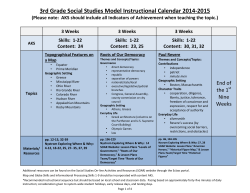 3rd Grade Social Studies Model Instructional Calendar 2014-2015