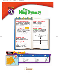 Section 4: The Ming Dynasty