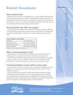 NGWA Information Brief - National Ground Water Association