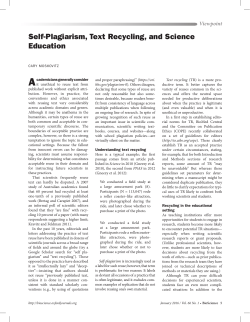 Self-Plagiarism, Text Recycling, and Science Education