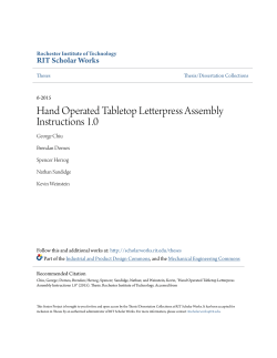 Hand Operated Tabletop Letterpress Assembly Instructions 1.0