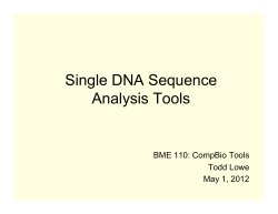 Single DNA Sequence Analysis Tools