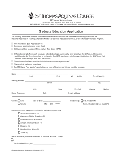 Graduate Education Application