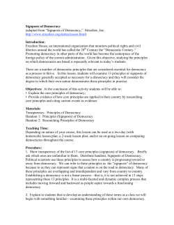 Signposts of Democracy - Center for Education in Law and Democracy
