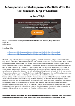 A Comparison of Shakespeare`s MacBeth With the Real MacBeth