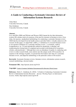 A Guide to Conducting a Systematic Literature