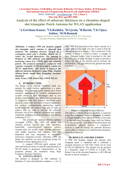 Analysis of the effect of substrate thickness on a rhombus shaped