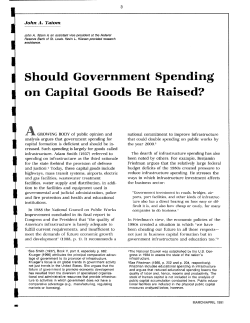 Should Government Spending on Capital Goods Be Raised?