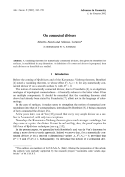 On connected divisors - RIMS, Kyoto University