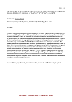 THE INFLUENCE OF RHEOLOGICAL PROPERTIES OF BITUMEN