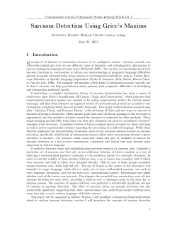 Sarcasm Detection Using Grice`s Maxims