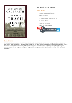 The Great Crash 1929 Full Read