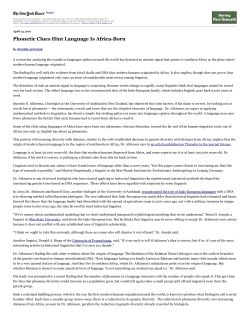 Languages Grew From a Seed in Africa, a Study Says