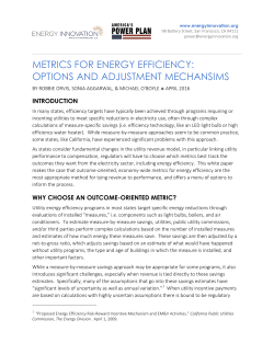 Metrics for Energy Efficiency