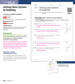 Solving Linear Systems by Graphing