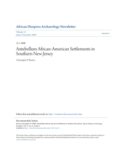 Antebellum African-American Settlements in Southern New Jersey
