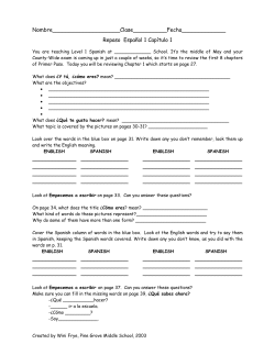 SPanish I Review Sheets