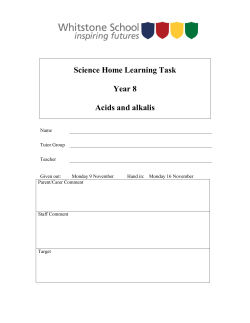 Science Home Learning Task Year 8 Acids and