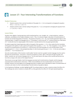 Lesson 17: Four Interesting Transformations of Functions