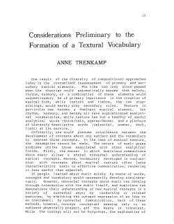 Considerations Preliminary to the Formation of a Textural Vocabulary