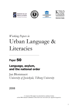 Language, asylum, and the national order