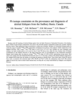 Pb isotope constraints on the provenance and diagenesis of detrital