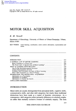 motor skill acquisition
