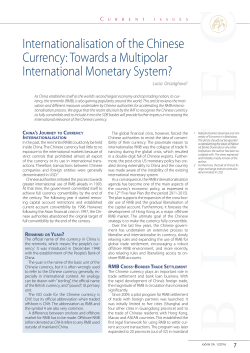 Internationalisation of the Chinese Currency