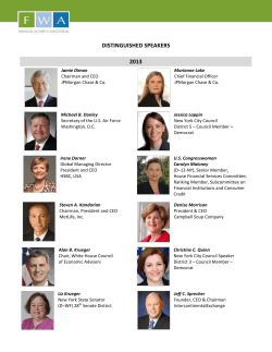 Distinguished Speakers - Financial Women`s Association
