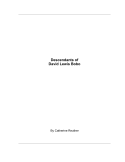 Descendants of David Lewis Bobo