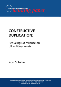 Constructive duplication: Reducing EU reliance on US military assets