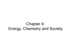 Chapter 4: Energy, Chemistry and Society
