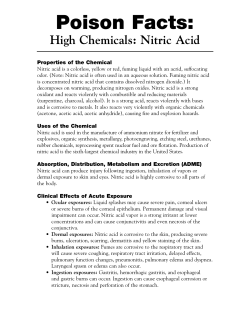 Poison Fact Sheet: Nitric Acid