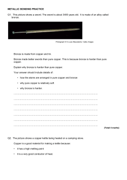 METALLIC BONDING PRACTICE Q1. This picture shows a sword