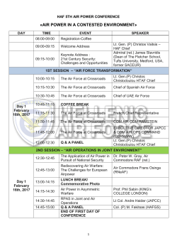 5th Air Power Conference Program