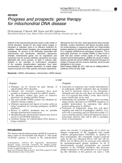 Progress and prospects: gene therapy for mitochondrial DNA disease