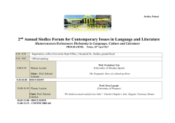2nd Annual Siedlce Forum for Contemporary Issues in Language and