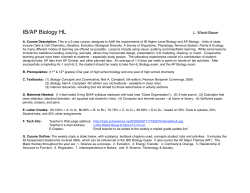 IB/AP Biology HL - Southwest High School