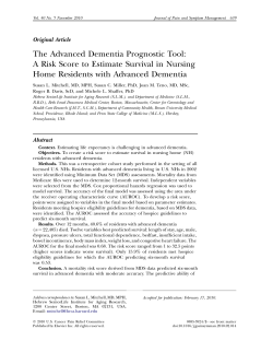 The Advanced Dementia Prognostic Tool