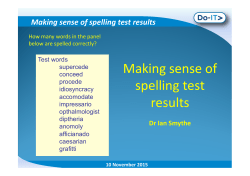 Making sense of spelling test - Do