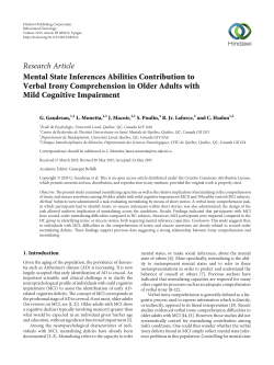 Mental State Inferences Abilities Contribution to Verbal Irony