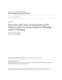 Personality and Crime: An Examination of the Influence of the Five