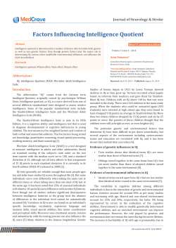 Factors Influencing Intelligence Quotient