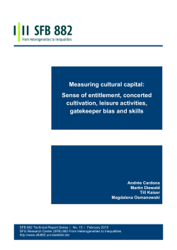 Measuring cultural capital - Publications at Bielefeld University