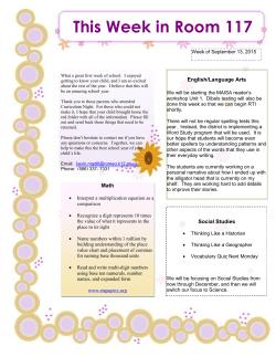 This Week in Room 117 - Romeo Community Schools